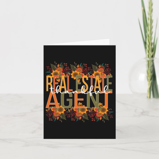 Real Estate Agent Thanksgiving  Card (Front)