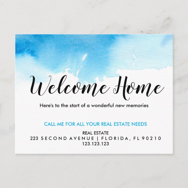 Real Estate Agent Welcome Home Announcement Postcard (Front)