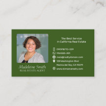 Real Estate Agent with Photo Olive Green