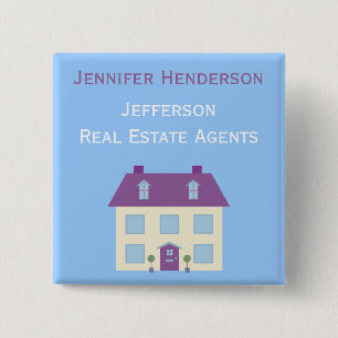 Real Estate Agents Staff Name Tag 15 Cm Square Badge
