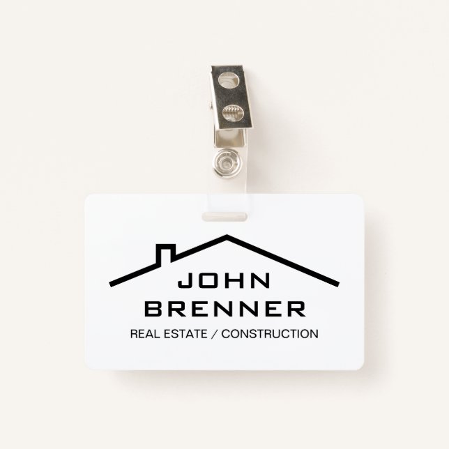Real Estate and property development custom name ID Badge (Front with Clip)