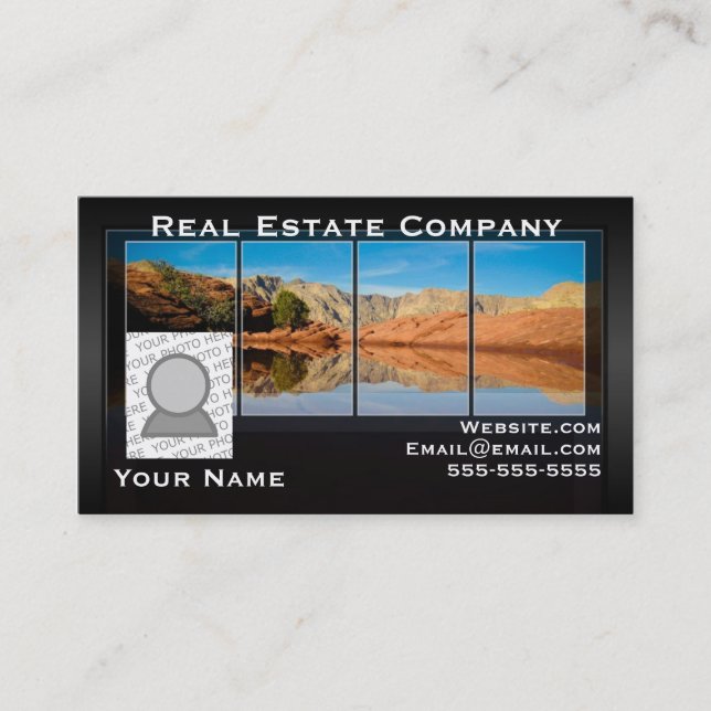 Real Estate and your photo Business Card 2 (Front)