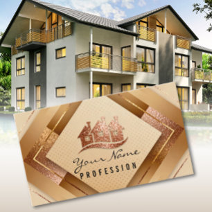 Real Estate Apartments Home Gold Business Card