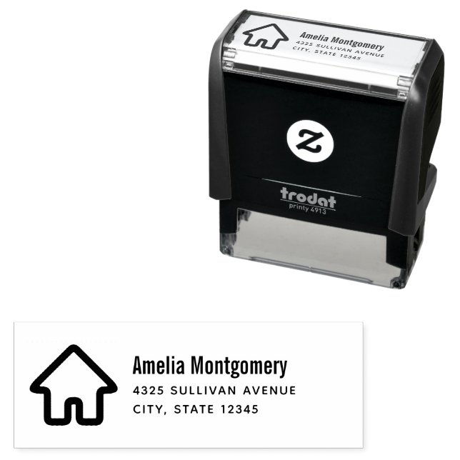 Real Estate Architecture House Icon Address Self-inking Stamp (In Situ)