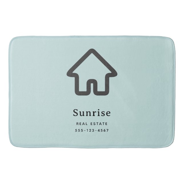 Real Estate Architecture House Icon Business Bath Mat (Front)