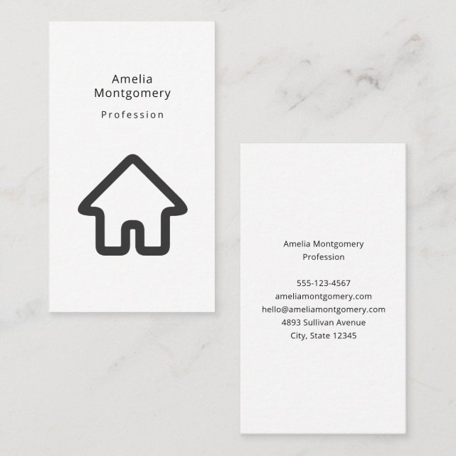 Real Estate Architecture House Icon Business Card (Front/Back)