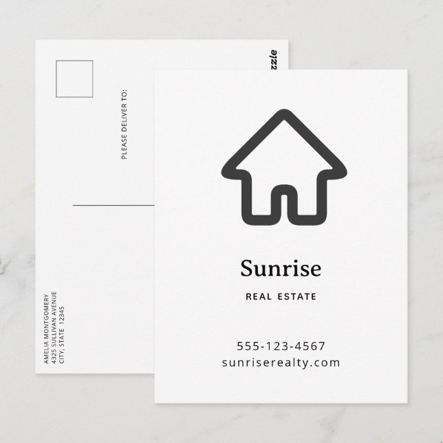 Real Estate Architecture House Icon Business Postcard (Front/Back)