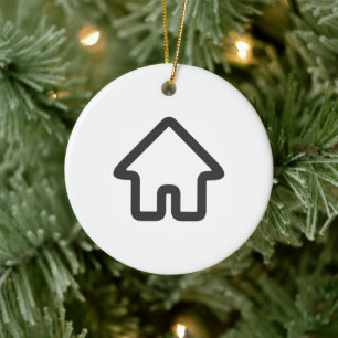 Real Estate Architecture House Icon Ceramic Tree Decoration