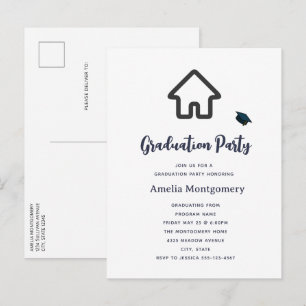 Real Estate Architecture House Icon Graduation Invitation Postcard
