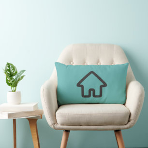 Real Estate Architecture House Icon Lumbar Cushion
