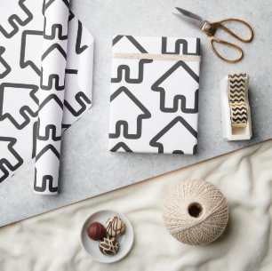 Real Estate Architecture House Icon Pattern Wrapping Paper