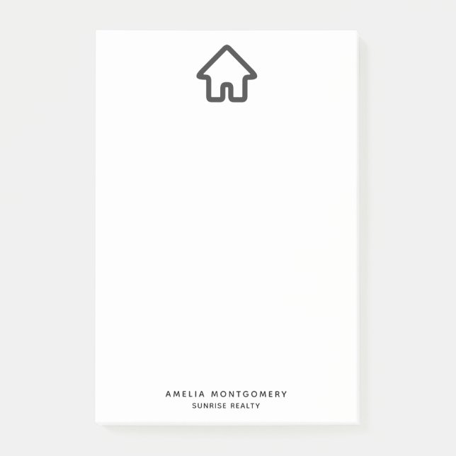 Real Estate Architecture House Icon Post-it Notes (Front)