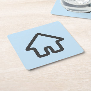 Real Estate Architecture House Icon Square Paper Coaster