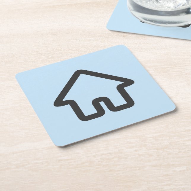 Real Estate Architecture House Icon Square Paper Coaster (Angled)