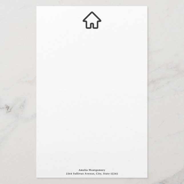Real Estate Architecture House Icon Stationery (Front)