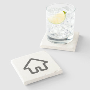 Real Estate Architecture House Icon Stone Coaster