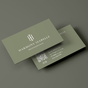 Real Estate Attorney Lawyer Law Firm Monogram Sage Business Card