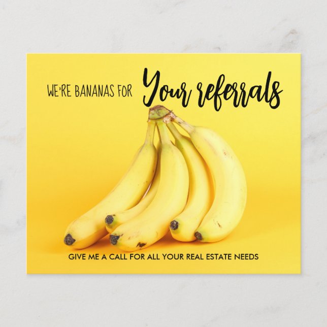 real estate Bananas fruit referrals Announcement  Flyer (Front)