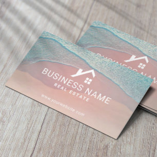 Real Estate Beach House Realtor Custom Logo Business Card