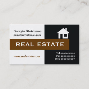Real estate black, white, brown eye-catching business card