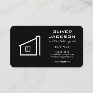 Real Estate Black White Business Card