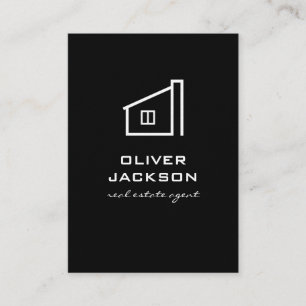 Real Estate Black White Business Card