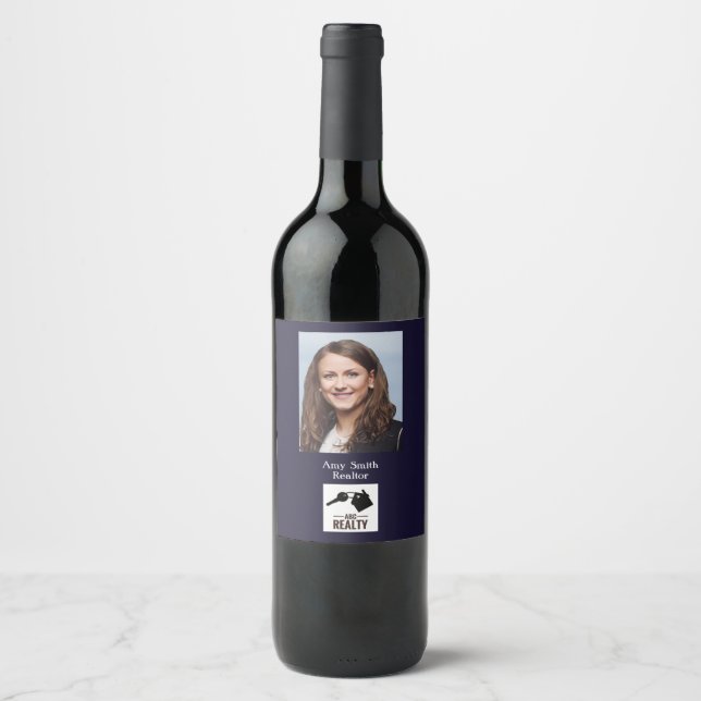 Real Estate Blue ID Wine Label (Front)