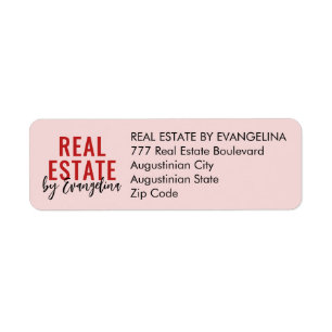 REAL ESTATE Blush Pink Script Photo Realtor Return