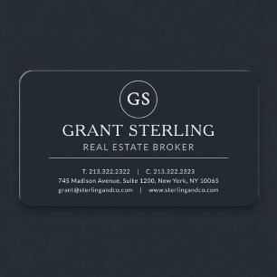 Real Estate Broker Black Professional Business Card