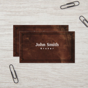 Real Estate Broker Leather Professional Business Card