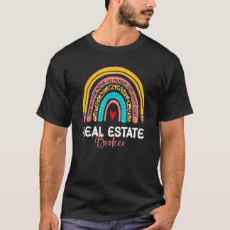 Real Estate Broker Leopard Rainbow Real Estate Inv T-Shirt