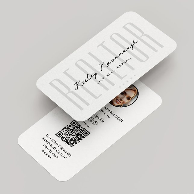 Real Estate Broker Realtor Photo Modern White Business Card (Real Estate Broker Realtor Photo Modern White Business Card
)