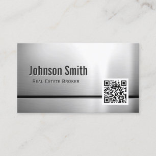 Real Estate Broker - Stainless Steel QR Code Business Card