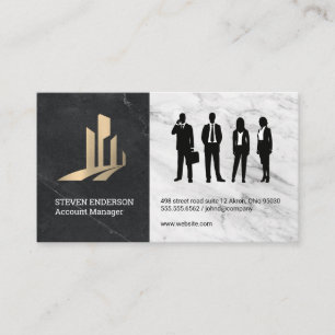 Real Estate Building Logo Business People Card