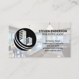 Real Estate Building Logo   Modern Kitchen Business Card