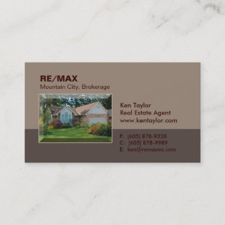 Real Estate Bungalow Home Business Card Beige