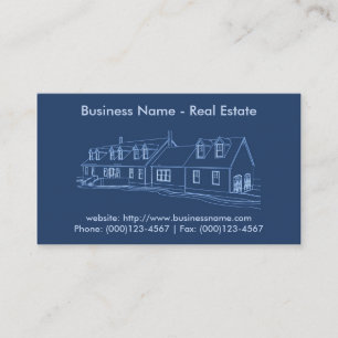Real Estate Business Card: House Blueprint Business Card