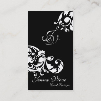 Real Estate Business Card Monogram Black & White