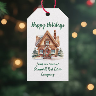 Real Estate Business Christmas Party Personalized Gift Tags