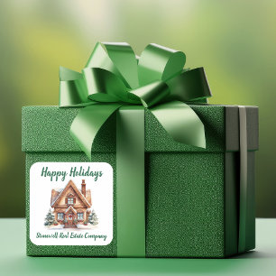 Real Estate Business Christmas Personalised Square Sticker