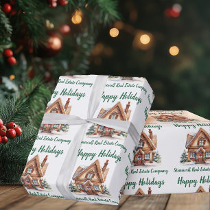 Real Estate Business Christmas Personalised Wrapping Paper