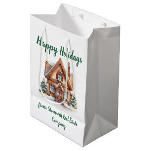 Real Estate Business Christmas Personalized Medium Gift Bag
