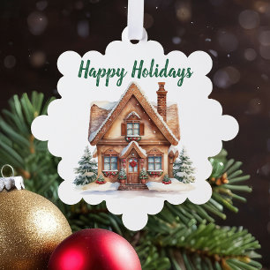 Real Estate Business Christmas Personalized Tree Decoration Card