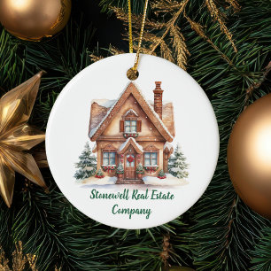 Real Estate Business Personalized Christmas Ceramic Tree Decoration
