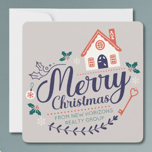 Real Estate Business Promotional Modern Christmas Holiday Card