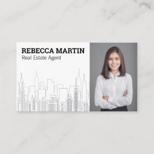 Real Estate Business Woman   City Background Card