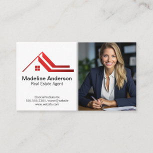 Real Estate Business Woman Smiling Card