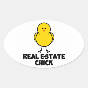 Real Estate Chick Oval Sticker