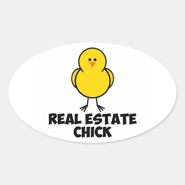 Real Estate Chick Oval Sticker (Front)