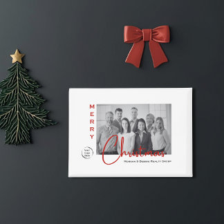 Real Estate Christmas | Photo Magnet with Logo